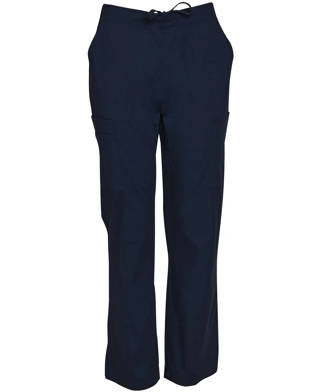 Men's Semi-Elastic Waist Tie Solid Colour Scrub Pants - M9710
