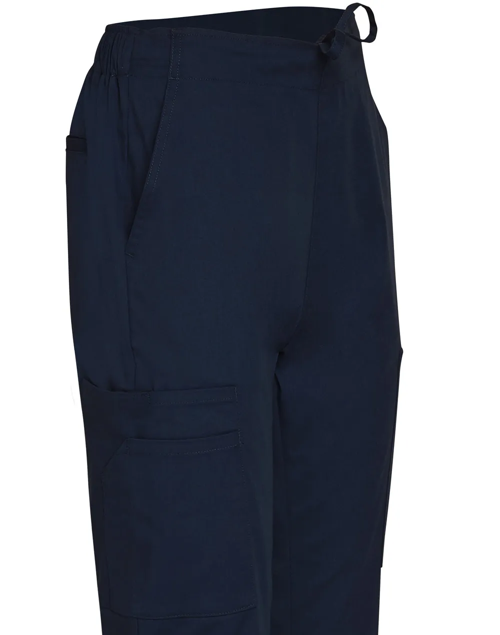 Men's Semi-Elastic Waist Tie Solid Colour Scrub Pants - M9710