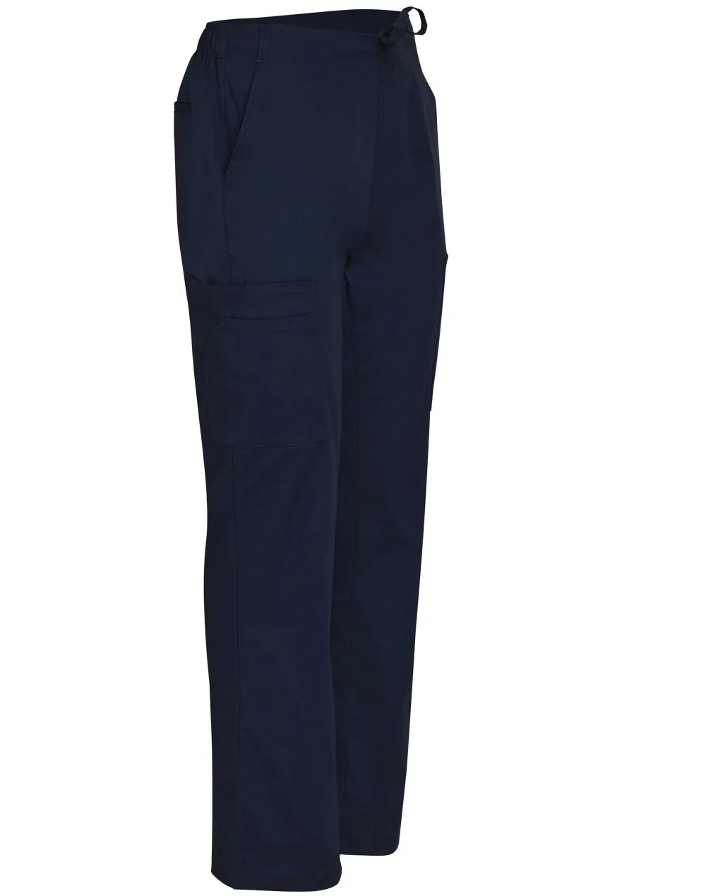 Men's Semi-Elastic Waist Tie Solid Colour Scrub Pants - M9710
