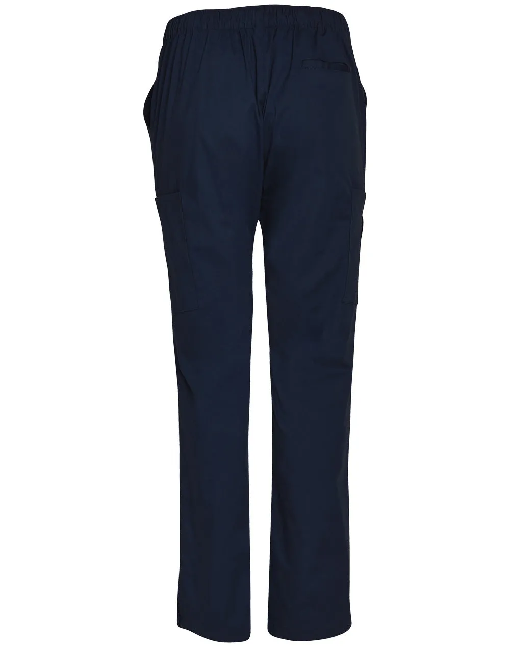 Men's Semi-Elastic Waist Tie Solid Colour Scrub Pants - M9710