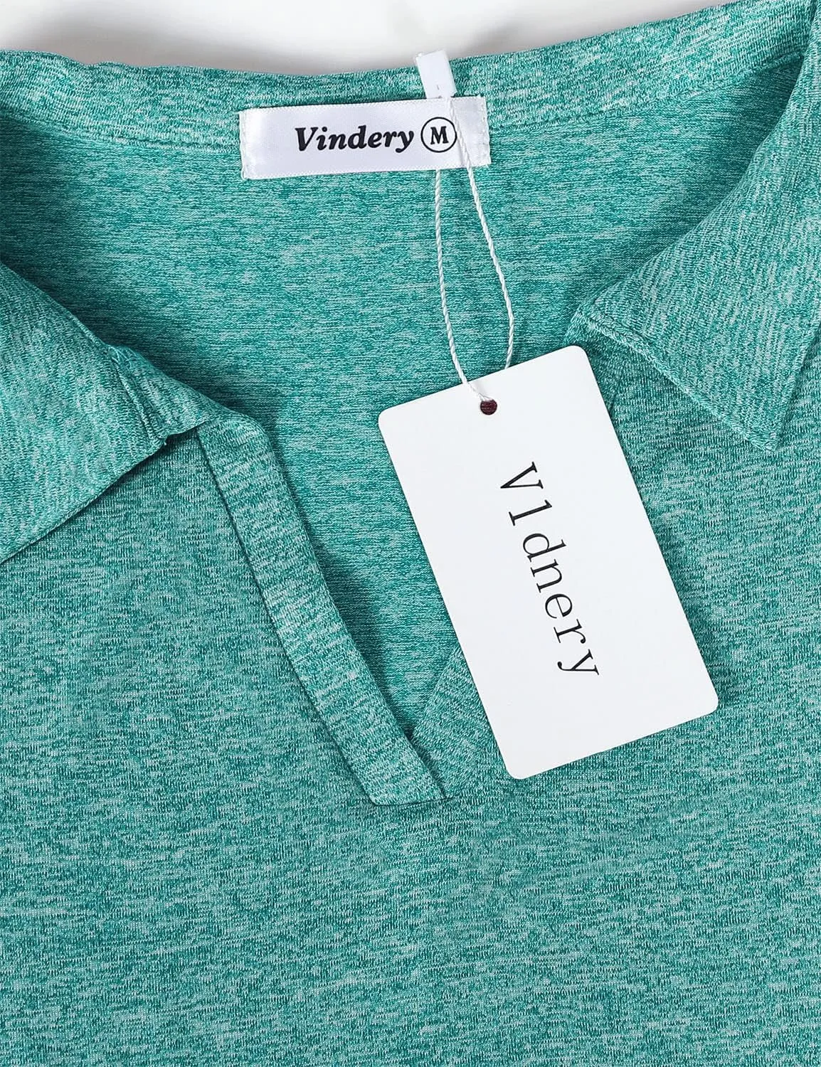 Vldnery Women's Golf Shirts Short Sleeve v Neck Loose Fit Plain Workout Tennis Polo T-Shirts
