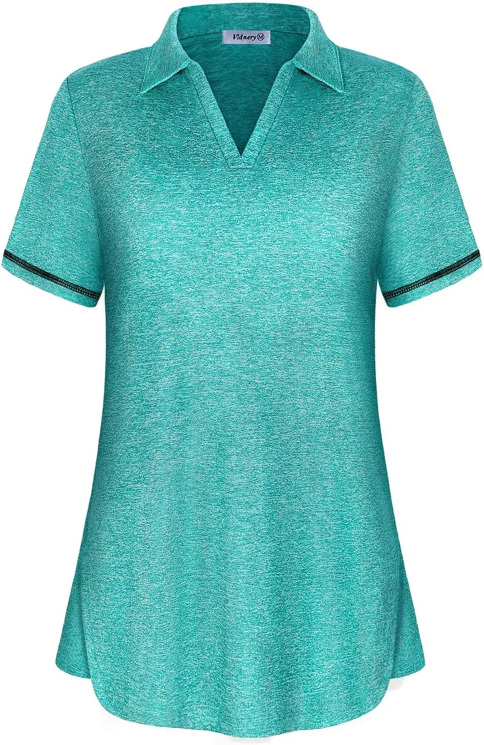 Vldnery Women's Golf Shirts Short Sleeve v Neck Loose Fit Plain Workout Tennis Polo T-Shirts